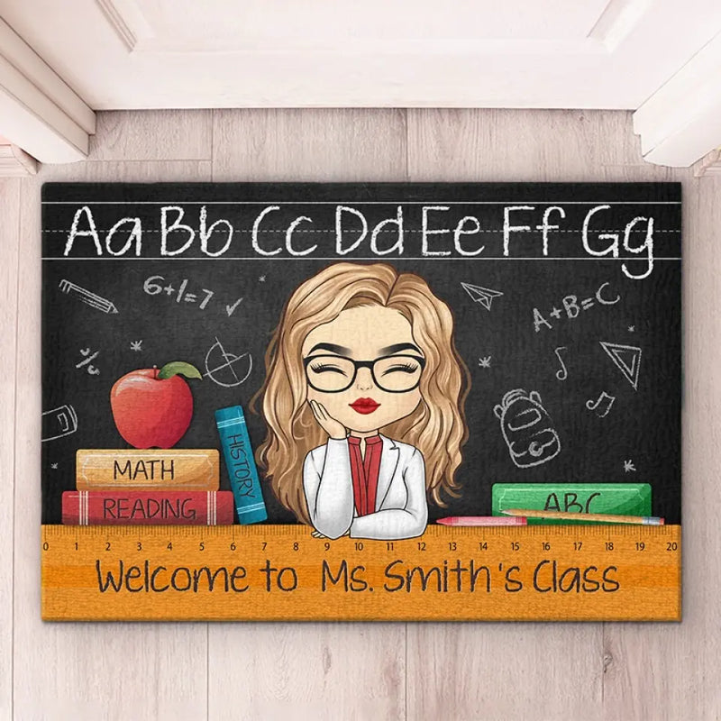 Custom Name Teacher Classroom Decor - Personalized Doormat