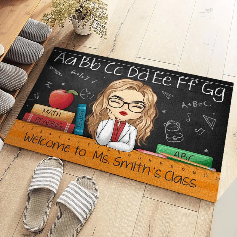Custom Name Teacher Classroom Decor - Personalized Doormat