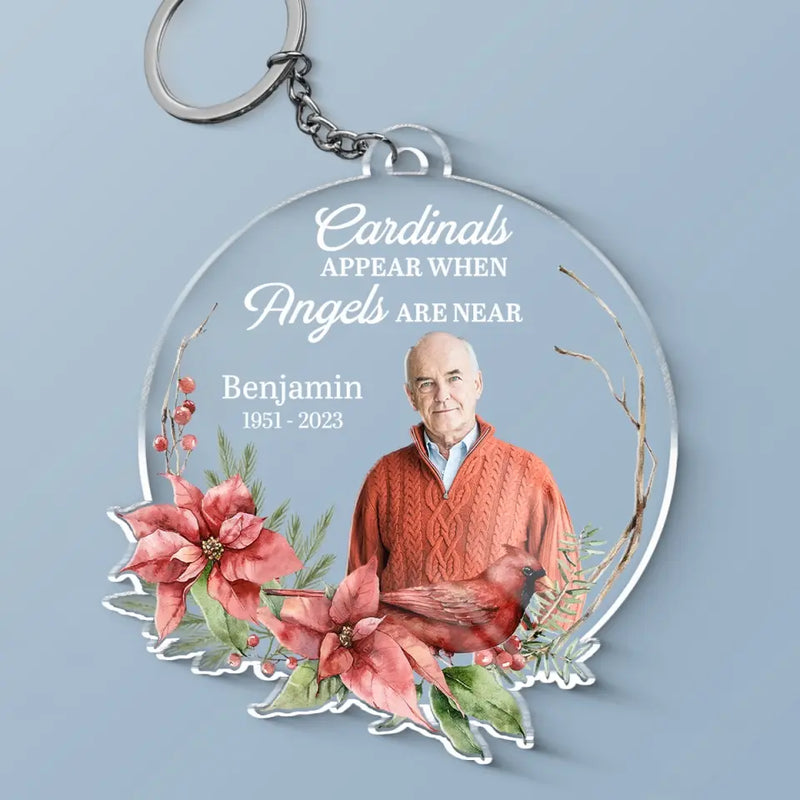 Custom Photo Memorial Cardinal Gifts - Personalized Acrylic Keychain