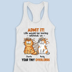Custom Name Funny Cat Gifts for Cat Lovers - Personalized Racer Back Tank Top