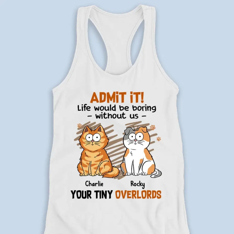 Custom Name Funny Cat Gifts for Cat Lovers - Personalized Racer Back Tank Top