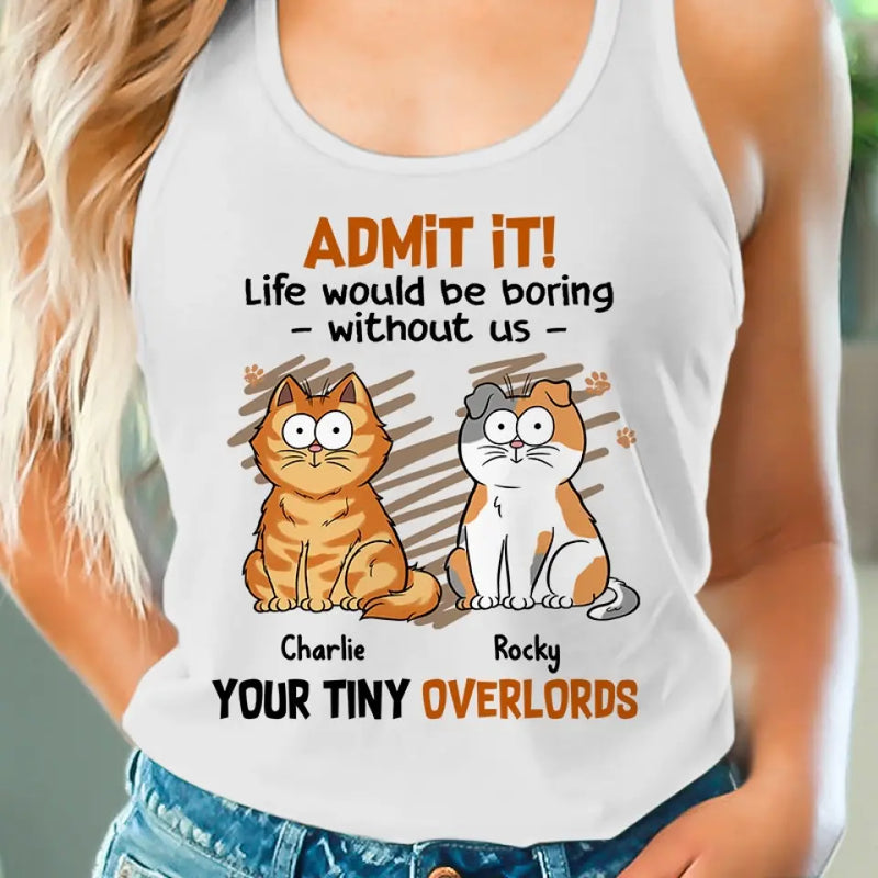 Good Morning Human Servant - Cat Personalized Custom Racer Back Tank Top, T-Shirt - Summer Vacation Gift For Pet Owners, Pet Lovers