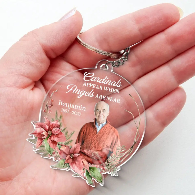 Custom Photo Memorial Cardinal Gifts - Personalized Acrylic Keychain
