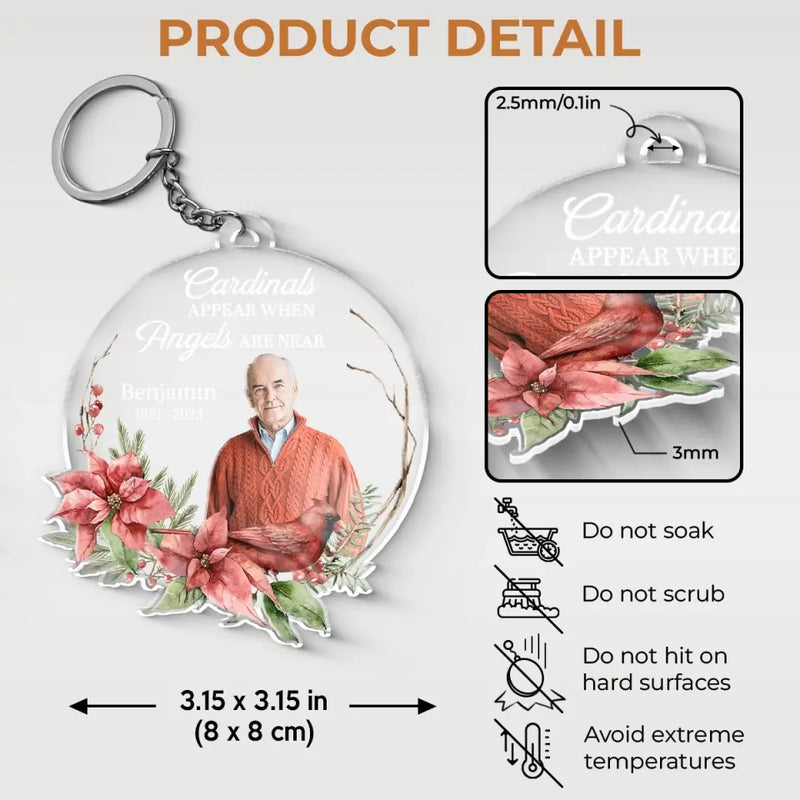 Custom Photo Memorial Cardinal Gifts - Personalized Acrylic Keychain