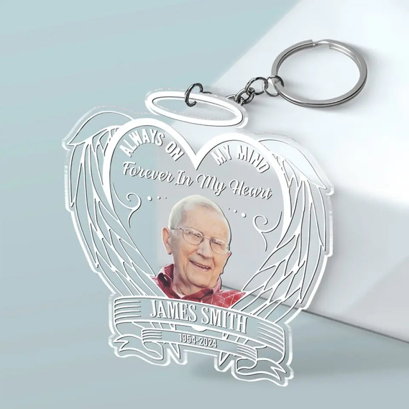 Custom Photo Memorial Angel Gifts - Personalized Acrylic Keychain
