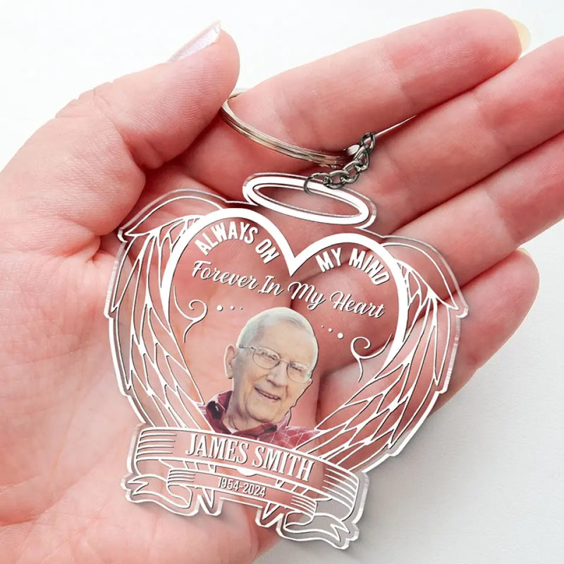 Custom Photo Memorial Angel Gifts - Personalized Acrylic Keychain