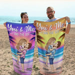 Custom Name You and Me Beach Gifts for Couples - Personalized Beach Towel
