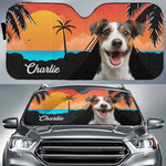 Custom Pet Photo Tropical Dog Gifts for Dog Lovers - Personalized Auto Sunshade