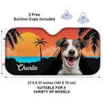 Custom Pet Photo Tropical Dog Gifts for Dog Lovers - Personalized Auto Sunshade