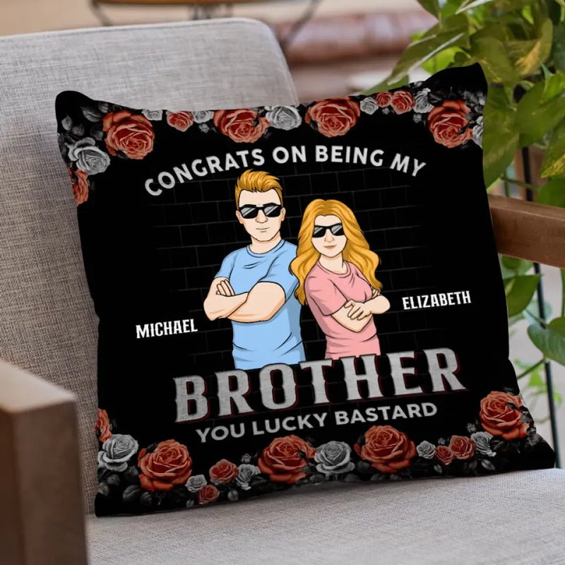 Custom Name Funny Brother Gifts - Personalized Pillow