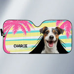 Custom Pet Photo Tropical Dog Gifts for Dog Lovers - Personalized Auto Sunshade