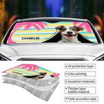 Custom Pet Photo Tropical Dog Gifts for Dog Lovers - Personalized Auto Sunshade