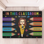 Custom Name Teacher Classroom Rules Decor - Personalized Doormat