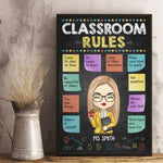 Custom Name Classroom Rules Teacher Gifts - Personalized Poster