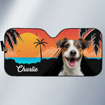 Custom Pet Photo Tropical Dog Gifts for Dog Lovers - Personalized Auto Sunshade