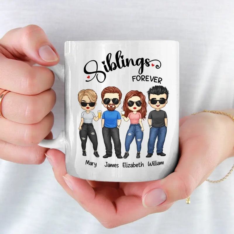 Custom Name Siblings Forever Gifts - Personalized Mugs