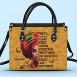 Custom Name I Am the Storm Inspirational Gifts for Women - Personalized Leather Handbag