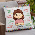 Custom Name Affirmation Gifts for Girls - Personalized Pillow