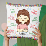 Custom Name Affirmation Gifts for Girls - Personalized Pillow