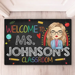 Custom Name Teacher Classroom Decor - Personalized Doormat