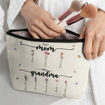 Custom Name First Mom Now Grandma Family Gift - Personalized Cosmetic Bag