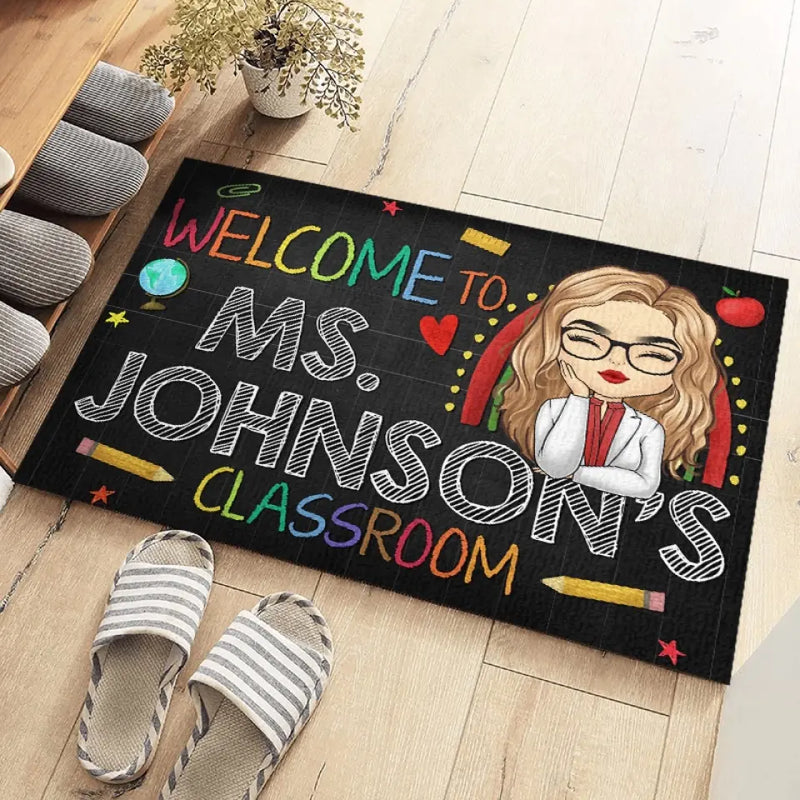 Custom Name Teacher Classroom Decor - Personalized Doormat