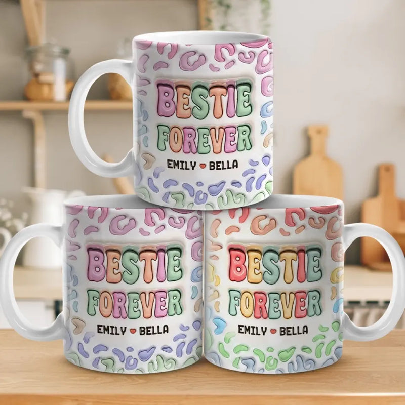 Custom Name Bestie Forever Gifts - Personalized Mugs