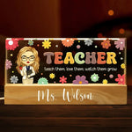 Custom Name Teacher Appreciation Gifts for Educators - Personalized Acrylic Letters Night Light
