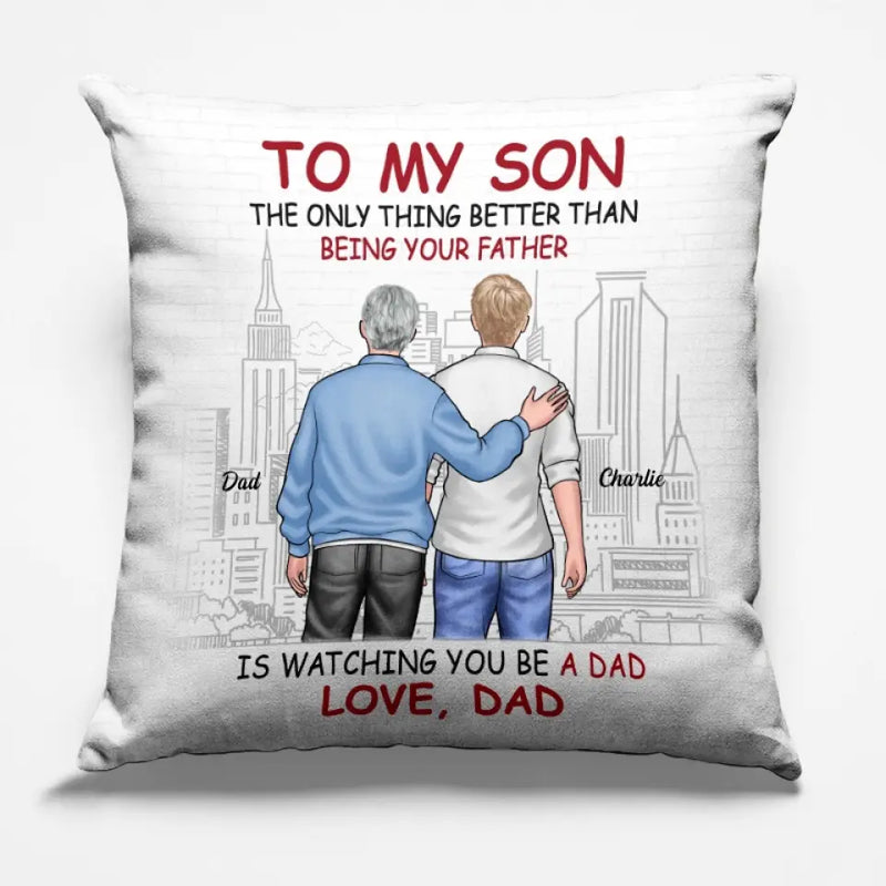 Custom Name Father Son Keepsake Gifts - Personalized Pillow