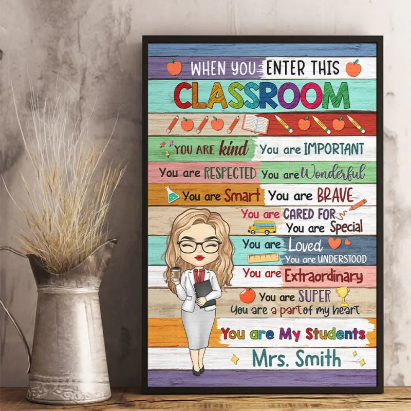 Custom Name Teacher Appreciation Classroom Decor - Personalized Poster