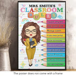 Custom Name Classroom Rules Gifts for Teachers - Personalized Poster