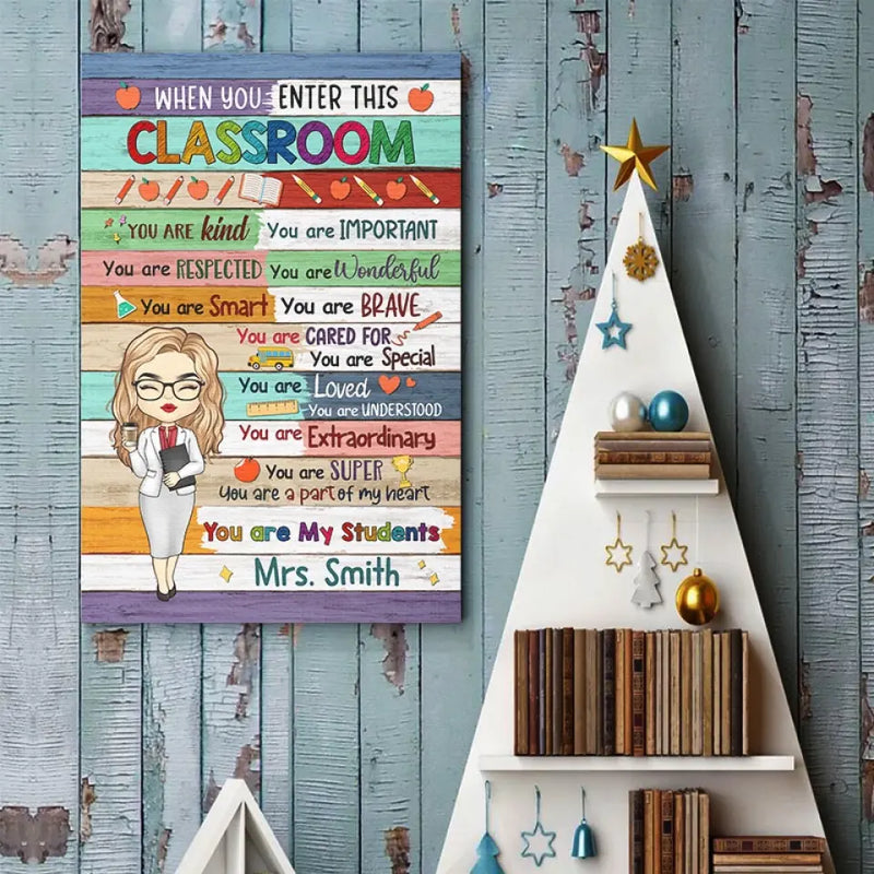 Custom Name Teacher Appreciation Classroom Decor - Personalized Poster