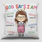 Custom Name Christian Affirmation Gifts for Girls - Personalized Pillow