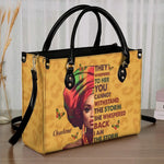 Custom Name I Am the Storm Inspirational Gifts for Women - Personalized Leather Handbag
