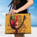 Custom Name I Am the Storm Inspirational Gifts for Women - Personalized Leather Handbag