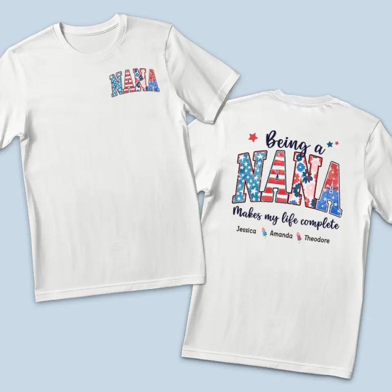 Custom Name Nana Gifts for Grandma - Personalized Apparel Back And Front Printed