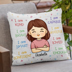 Custom Name Affirmation Gifts for Girls - Personalized Pillow