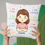 Custom Name Affirmation Gifts for Girls - Personalized Pillow