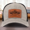 Best Buckin' Dad Ever - Family Personalized Custom Leather Patch Hat - Gift For Dad, Grandpa