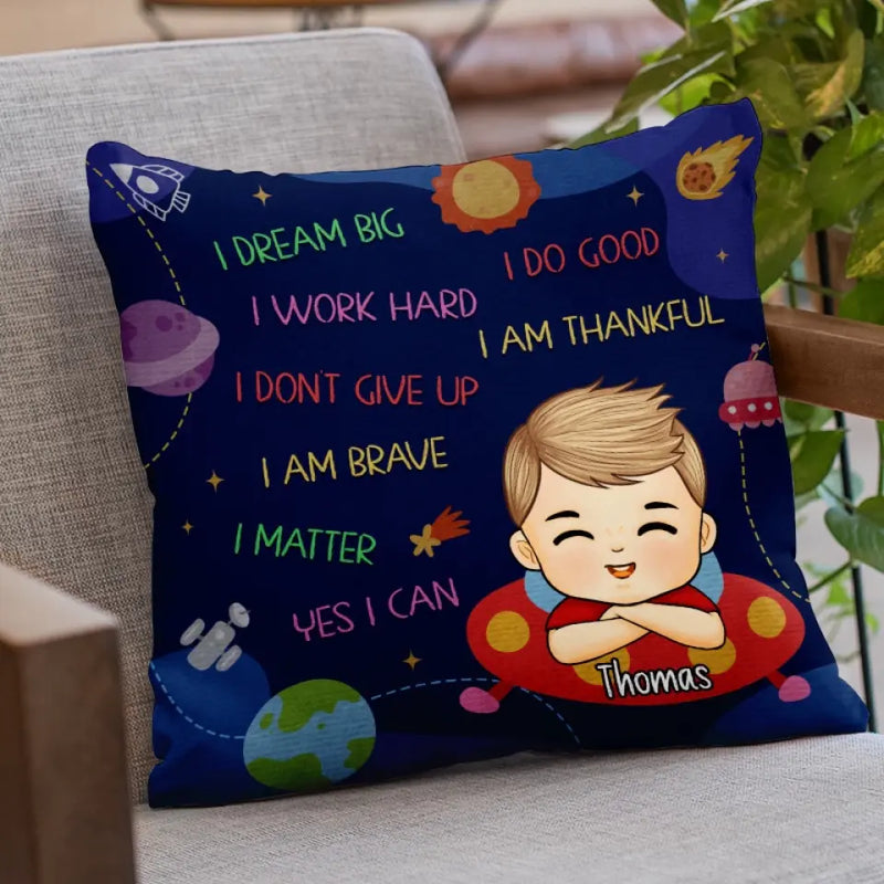 Custom Name Space Astronaut Gifts for Kids - Personalized Pillow