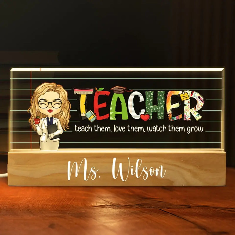 A Teacher's Job Is To Awaken Possibility In Others - Teacher Personalized Custom Acrylic Letters 3D LED Night Light - Gift For Teacher