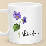 Custom Name Purple Violet Flower Gift - Personalized Mugs