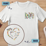 Custom Name Family Heart Gifts - Personalized Apparel Back And Front Printed