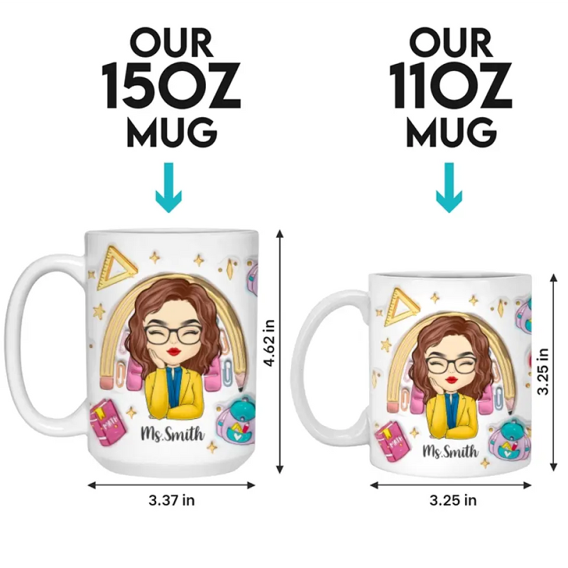 Custom Name Teacher Gifts - Personalized Mugs