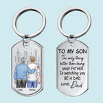 Custom Name Father Son Gifts for Dad - Personalized Keychain