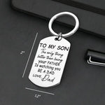 Custom Name Father Son Gifts for Dad - Personalized Keychain