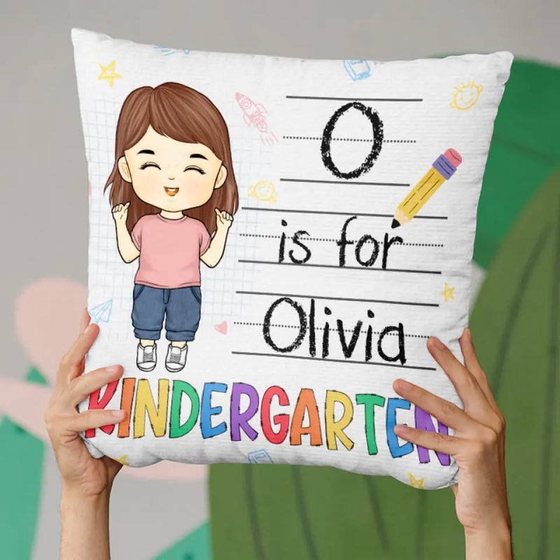 Custom Name Kindergarten Gifts for Kids - Personalized Pillow