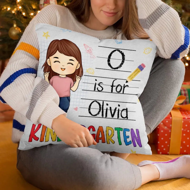 Custom Name Kindergarten Gifts for Kids - Personalized Pillow