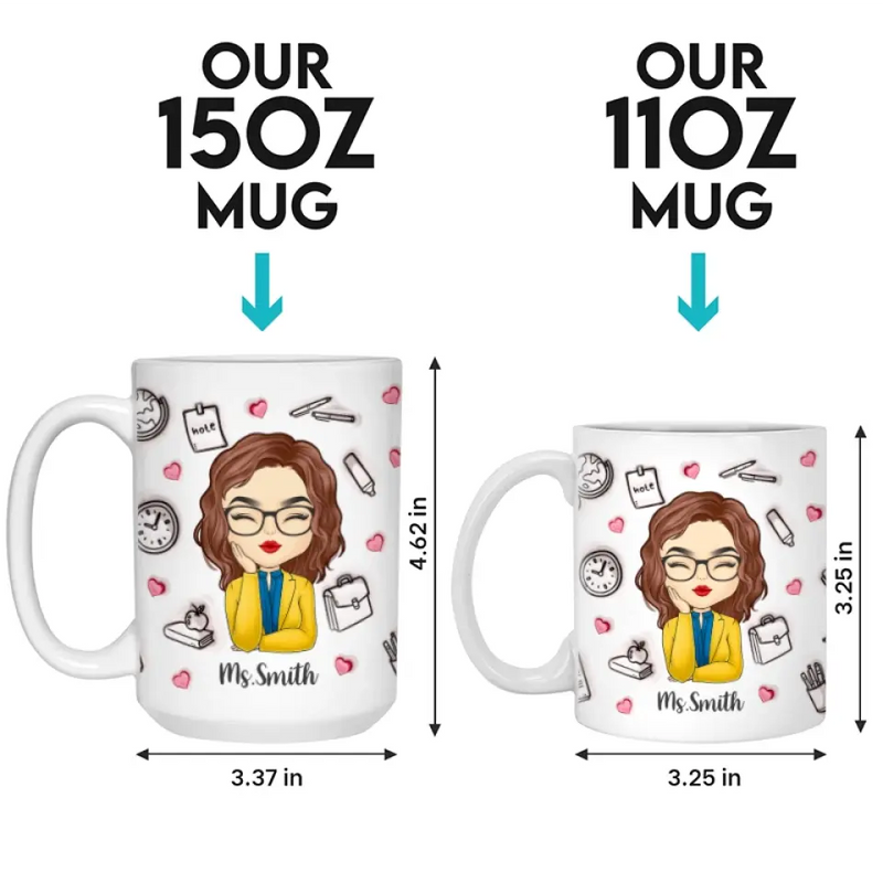 Custom Name Teacher Gifts - Personalized Mugs