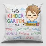 Custom Name Kindergarten Affirmation Gifts for Kids - Personalized Pillow